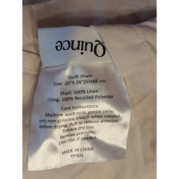 Quince 100% European Linen Dream Quilt 3PC Set Color Natural Size Full/Queen-NEW - Picture 6 of 8
